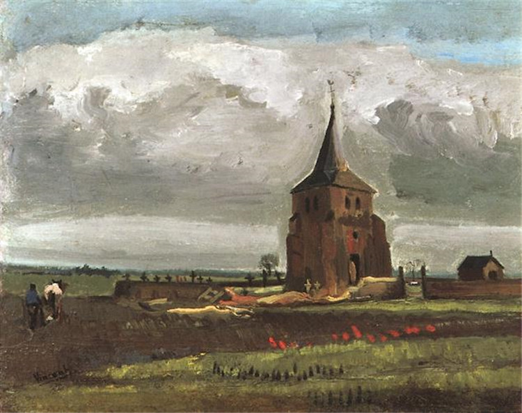 The Old Tower At Nuenen With A Ploughman